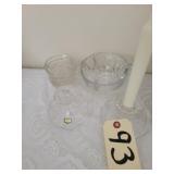 PR CRYSTAL CANDLE HOLDERS/ 4 COASTERS