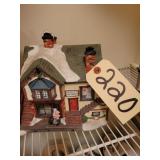 CHRISTMAS VILLAGE LIGHTED ANTIQUE SHOP