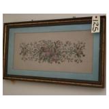 FRAMED ROSE NEEDLEPOINT