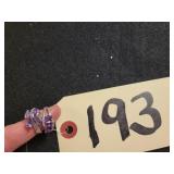 2 COSTUME AMYTHYST COLOR RINGS