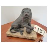 LION FIGURINE ON MARBLE BASE
