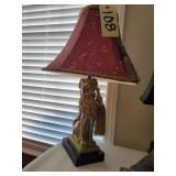 LION STATUE LAMP W SHADE