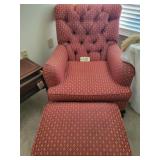 UPHOLSTERED CHAIR W OTTOMAN