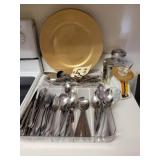 SET FLATWARE & TRAY MISC ITEMS
