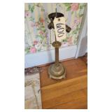 ANTIQUE CAST METAL DOUBLE SOCKET PULLCHAIN LAMP