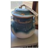 VINTAGE FRENCH STYLE TEAL BLUE CHAMBERPOT "AS IS"