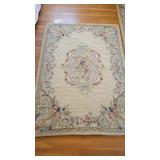 VINTAGE HAND WOVEN NEEDLE POINT AREA RUG 4X6