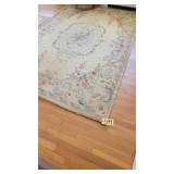 VINTAGE HAND WOVEN NEEDLEPOINT AREA RUG 6X9