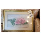 OIL PASTEL ROSES BY M.L. CLAUSSEN