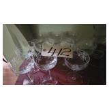 VINTAGE ETCHED CRYSTAL COCKTAIL GLASS