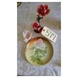 VINTAGE FIGURINE,SWAN DISH,ROSE PLATE