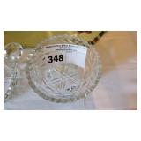 VINTAGE AMERICAN BRIL PRD CUTGLASS FOOTED DISH