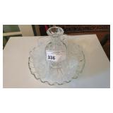 LEAD CRYSTAL DECANTER/ 6 WHISKEY TUMBLERS/GLASS PL