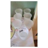 VINTAGE FROSTED DRINKING HANDPT GLASSES AS IS