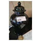 BLACK COVERED GINGER JAR