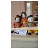 3 ORIENTAL PORCELAIN DOLLS