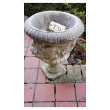 CONCRETE PEDESTAL WITH CHERUB DESIGN FLOWER POT