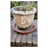 AS-IS CONCRETE SHELL DESIGN FLOWER POT