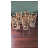 5 VINTAGE ROYAL WOMAN PORTRAIT CAMEO GLASSES
