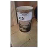 VINTAGE CERAMIC LANDSCAPE CYLINDER VASE