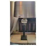 VICTORIAN BRONZE METAL CONVERTED OIL LAMP