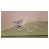 3 VINTGE PRINCESS HOUSE ETCHED COCKTAIL GLASSES