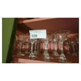 VINTAGE ETCHED CRYSTAL CHAMPAGNE FLORAL DESIGN