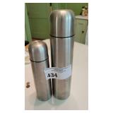 2 STAINLESS THERMOS BOTTLES