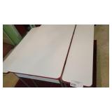 VINTAGE WHITE & RED ENAMEL KITCHEN TABLE