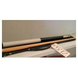 VINTAGE POOL STICK, BALL, CASE