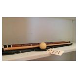 VINTAGE POOL STICK,BALL, CASE