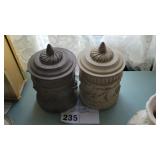 TWO COVERED JARS