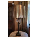VICTORIAN BRONZE METAL CONVERTED OIL LAMP