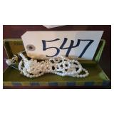 FAUX PEARL NECKLACE,CLIPON FAUX PEARL EARRINGS