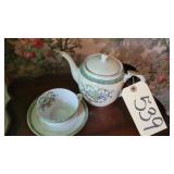 NORITAKE TEAPOT, CUP, SAUCER