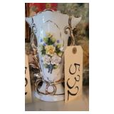 VINTAGE STYLE PORCELAIN FLORAL VASE