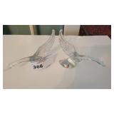 VINTAGE HEISEY GLASS FLYING SWANS