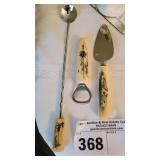 VINTAGE BAR TOOLS W FAUX IVORY HANDLES