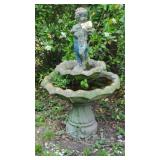 AS-IS CONCRETE 2 TIER BIRD BATH