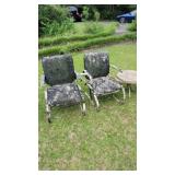 PATIO CHAIRS WITH AS-IS SMALL TABLE