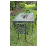 IRON TABLE WITH 4 CHAIRS