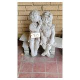 BOY & GIRL CONCRETE FIGURINES