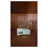 3 VINTAGE FOSTORIA EICHED CRYSTAL CHAMPAGNE