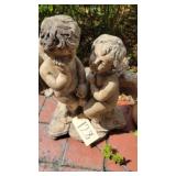 PAIR OF CHERUB FIGURINES