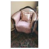 VICTORIAN STYLE PINK UPHOLSTERED CHAIR