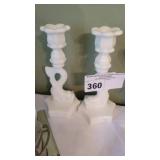 VINTGE WESTMORELAND MLKGLASS KOI DOLPIN CANDLEHOLD