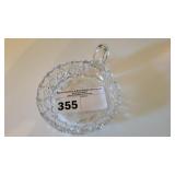 AMERICAN BRIL CUTGLASS HANDLED NAPPY
