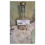 GERMAN ETCHED DECANTER 19TH CENTURY