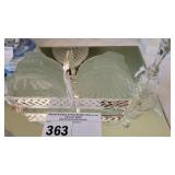 GLASS SEASHELL SHAPE COASTER CONDIMENT SET