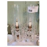 PR VINTAGE CRYSTAL LUSTRE ELEC LAMPS W PRISMS